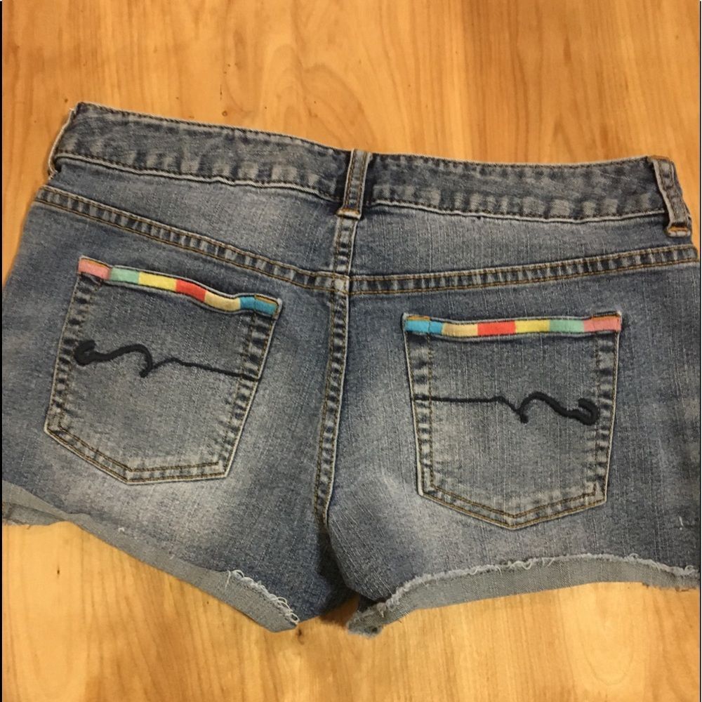 American rag size 3 jeans shorts denim rainbow